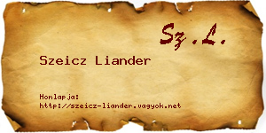 Szeicz Liander névjegykártya